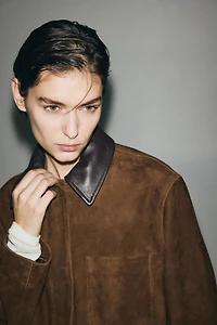 Suede Jacket with Collar