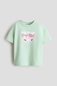 Printed Short-Sleeved Sweatshirt