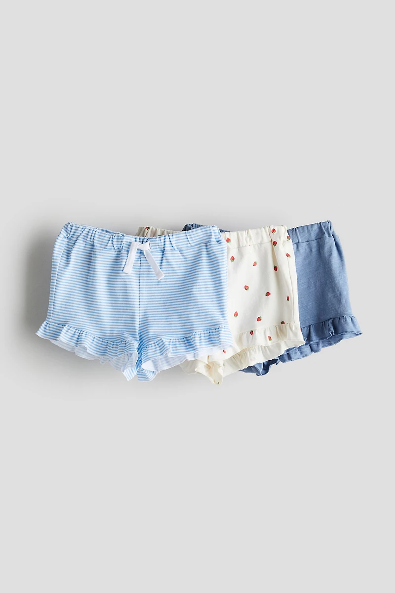 3-pack Ruffle-trimmed Jersey Shorts