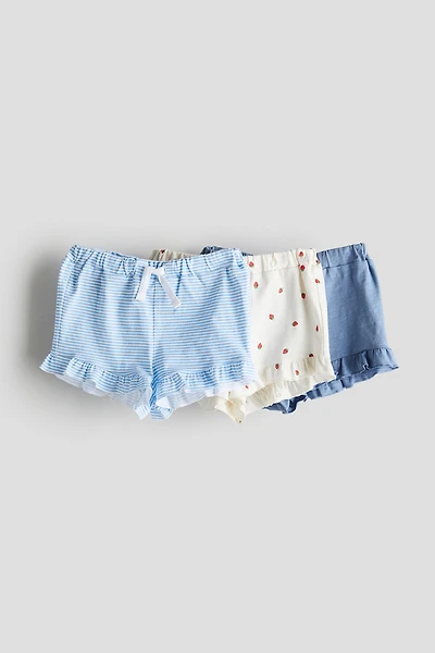 3-pack Ruffle-trimmed Jersey Shorts