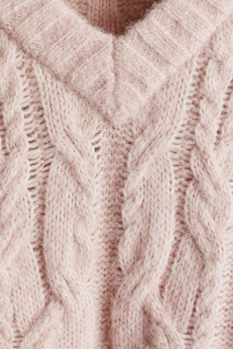 V-Neck Cable-Knit Sweater