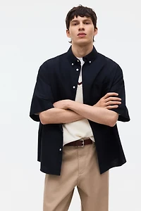 Relaxed-Fit Short-Sleeved Oxford Shirt
