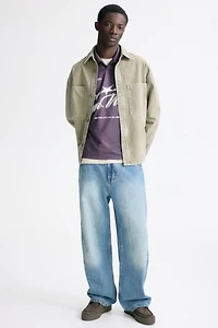 Washed-Look Twill Overshirt