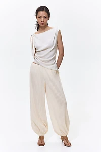 Crinkled Balloon-Leg Pants