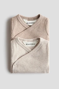 2-Pack Ribbed Wrapover Bodysuits