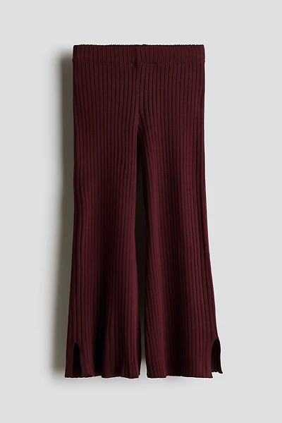 Flared Rib-Knit Pants