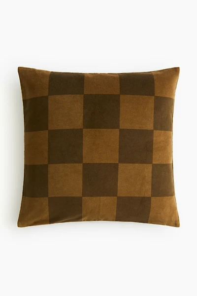 Checked Velvet Cushion Cover
