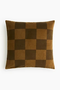 Checked Velvet Cushion Cover