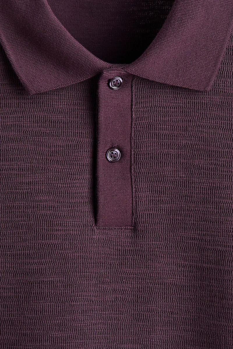 Polo près du corps en tricot jacquard