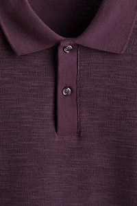 Polo près du corps en tricot jacquard