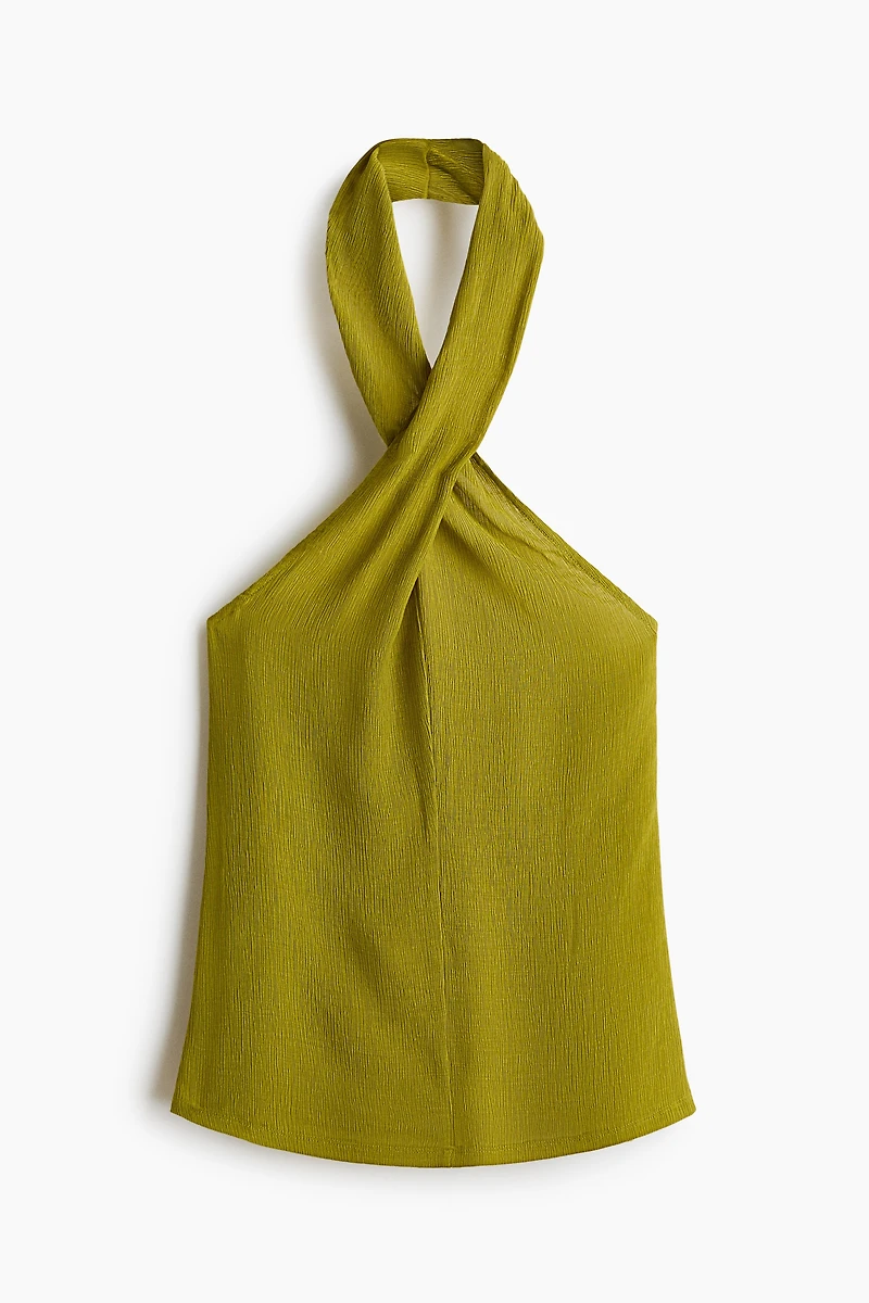 Crinkled Halterneck Top
