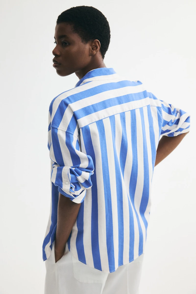 Oversized Linen-Blend Shirt