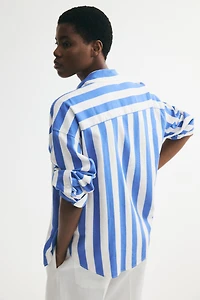 Oversized Linen-Blend Shirt