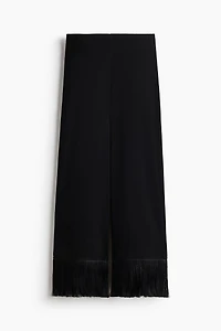 Fringe-Trimmed Jersey Pants