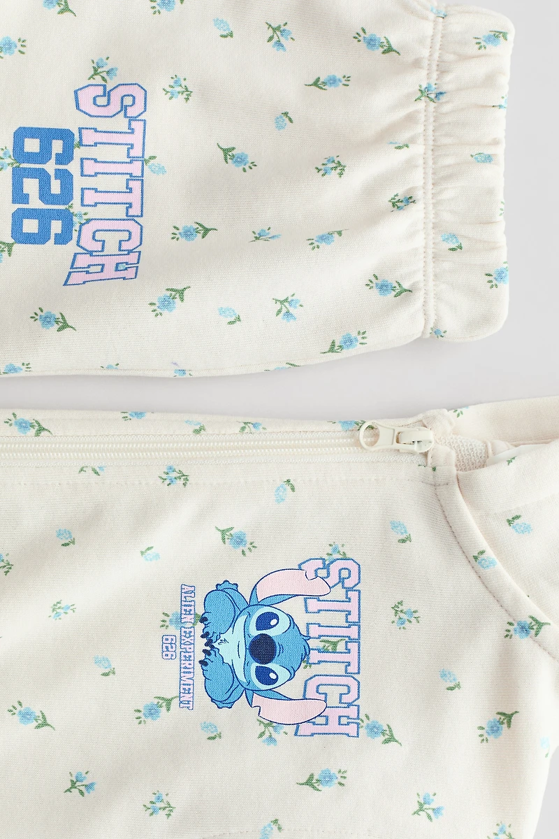 2-Piece Printed Sweatshirt and Sweatshorts Set