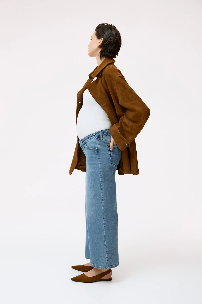 MAMA Wide Low Waist Ankle Jeans