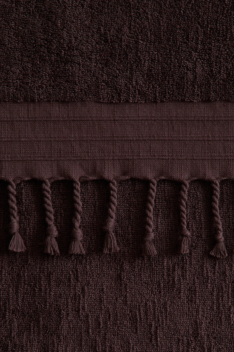 Serviette à franges en coton