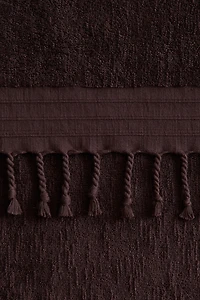 Serviette à franges en coton