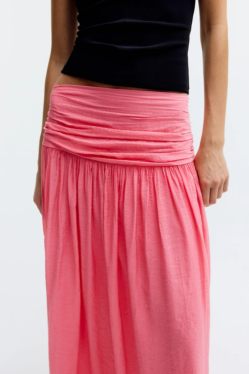Gathered Crêpe Skirt