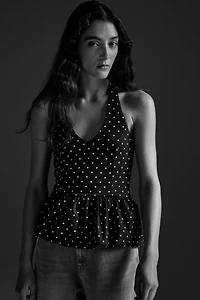 Haut péplum à dos dénudé