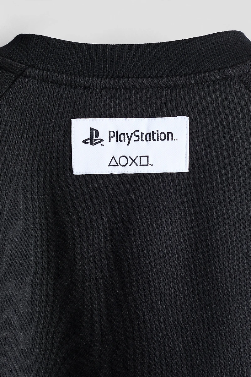 Brushed-Inside Sweatshirt with Printed Motif