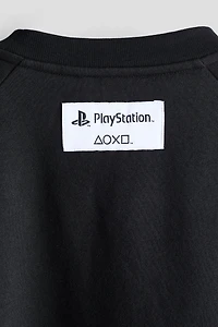 Brushed-Inside Sweatshirt with Printed Motif