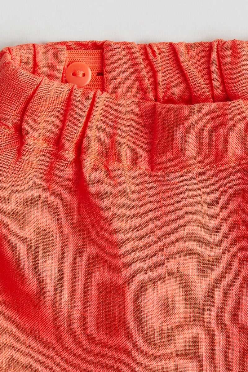 Ruffled Linen Shorts