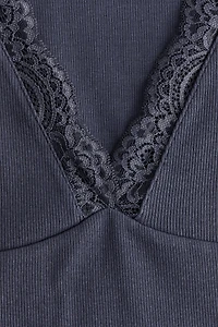 Lace-Trimmed Tank Top