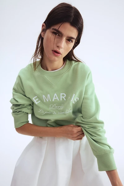 Sweatshirt with Text Motif