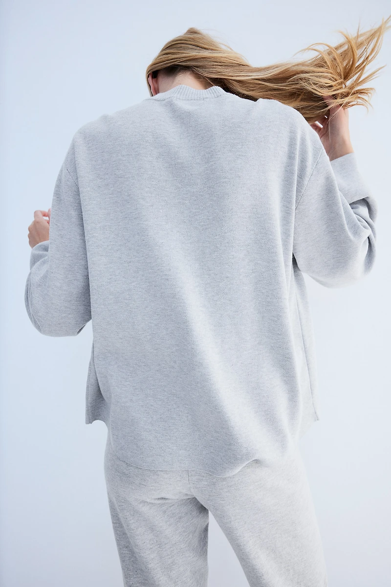 Oversized Curved-Hem Sweater