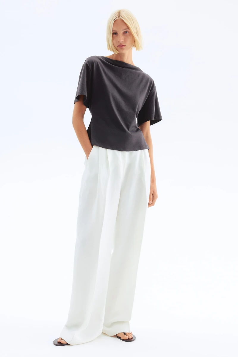 Boat-Neck Cotton Top