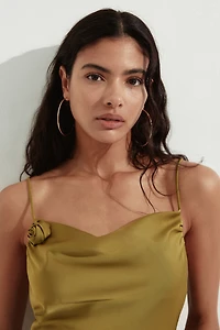 Tie-detail satin slip dress