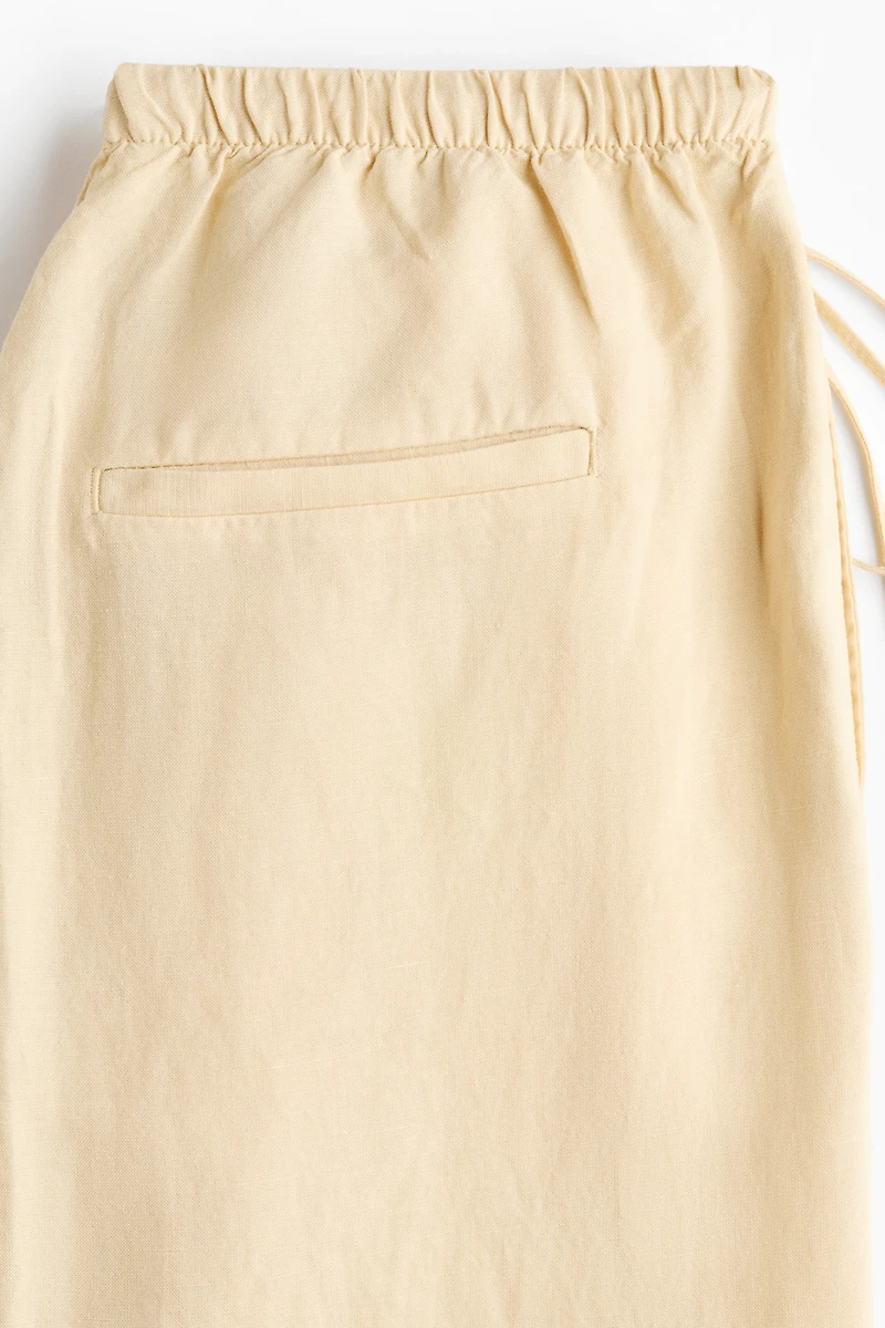 MAMA Pantalon à cordon en lin mélangé