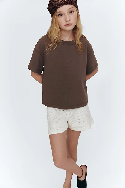 Pointelle-Knit Shorts