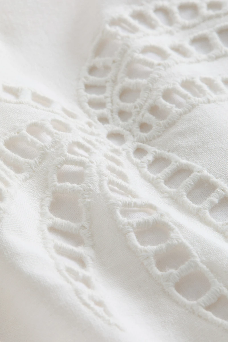 Eyelet-Embroidered Cushion Cover