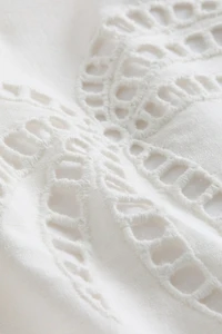Eyelet-Embroidered Cushion Cover