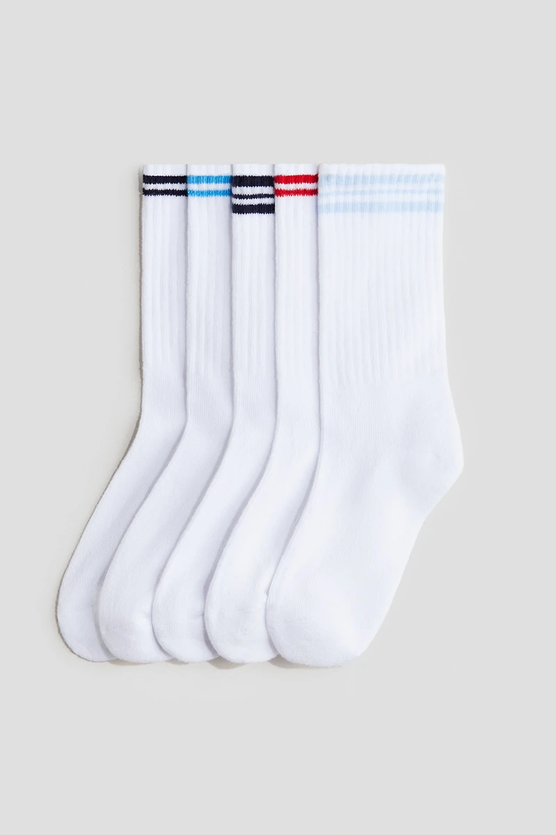 Lot de 5 paires chaussettes côtelées