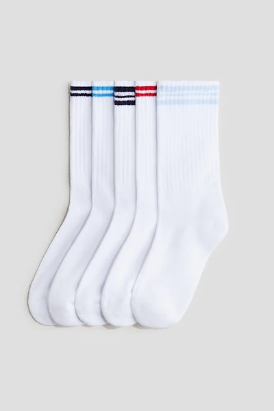 Lot de 5 paires chaussettes côtelées