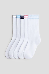 Lot de 5 paires chaussettes côtelées