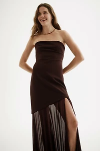 Robe bandeau bi-matière