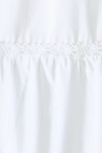Lace-Trimmed Dress with Flared Skirt
