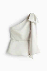 Bow-Detail One-Shoulder Top