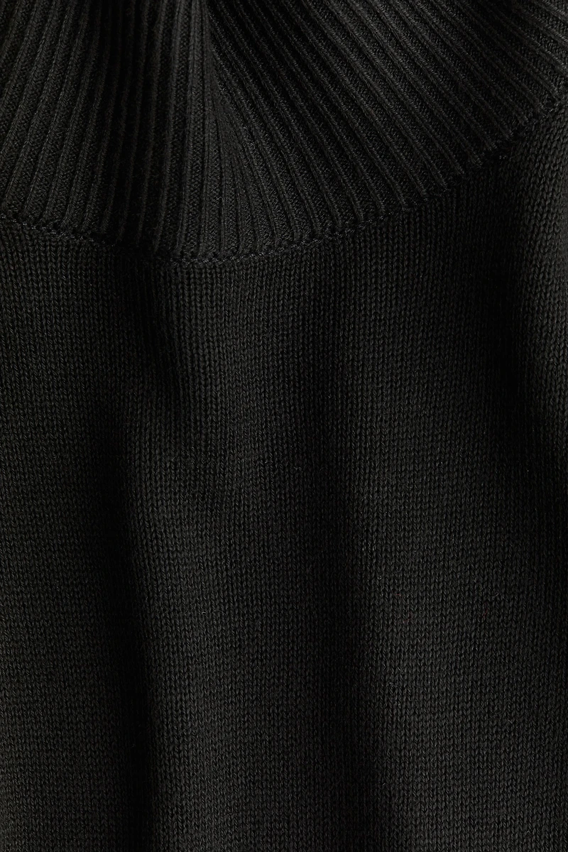 Fine-Knit Mock Turtleneck Sweater