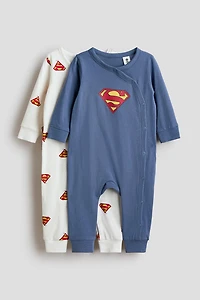 2-Pack Printed Cotton Pajama Jumpsuits
