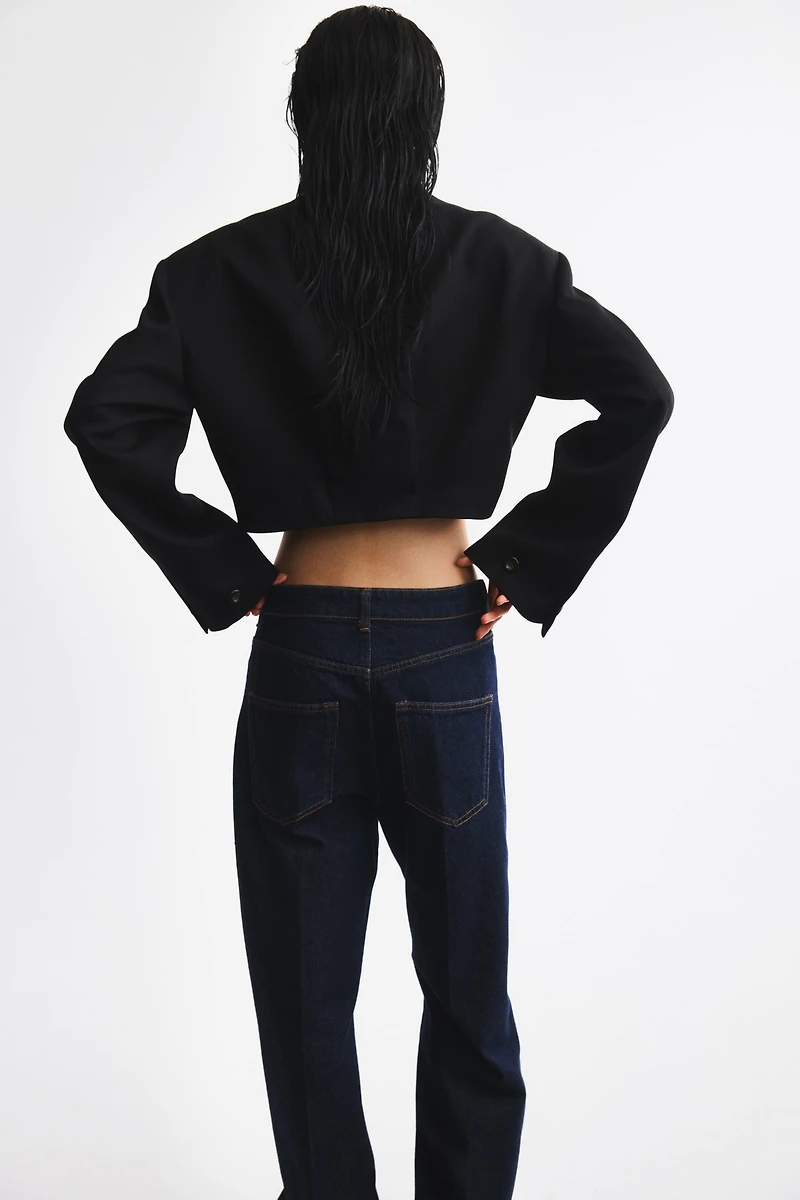 Cropped Tie-Detail Jacket