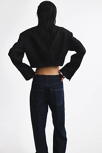 Cropped Tie-Detail Jacket