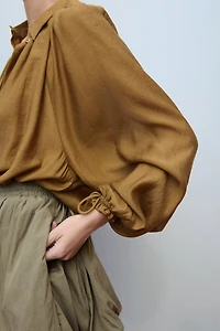 Chemise ample à cordons de serrage