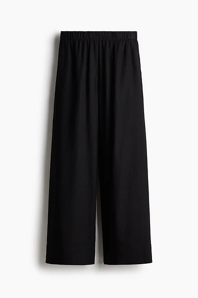 Wide-Leg Linen-Blend Pants