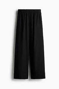 Wide-Leg Linen-Blend Pants