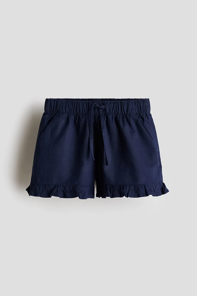 Linen-blend shorts